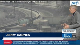 Winter storm in Atlanta | I-75 blocked for several hours