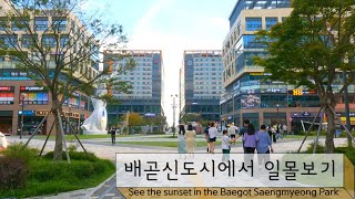 Korea Evening Walk - Siheung-si Baegot Saengmyeong Park | 시흥 배곧신도시 일몰 보기 | 4K