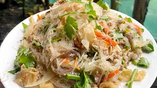 របៀបឆាមីសួបែបងាយៗ_ Stir Fried Glass Noodle Recipe #khmer #food