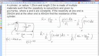 Resistance of a material with nonuniform resistivity