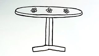 How to draw a round table step by step easy drawing
