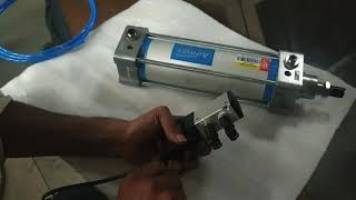 How to working of pneumatic cylinder 5/3 and 5/2 solenoid valve with connection.