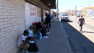 Migrants waiting at the border