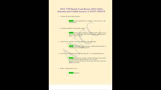 ANCC FNP BOARDS EXAM REVIEW 2023 2024 QUESTIONS AND VERIFIED ANSWERS LATEST UPDATE