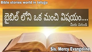 Important thing from bible || బైబిల్ లోని ఒక మంచి విషయం || Telugu bible stories || Mercy