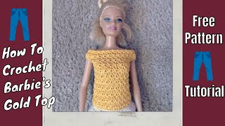 Barbie Clothes - Gold Dust Top