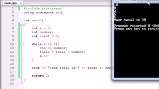 Buckys C++ Programming Tutorials - 19 - Simple Program Using a Loop