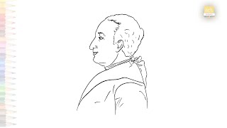 Pierre Beaumarchais drawing | Outline drawings| How to draw Beaumarchais step by step | #artjanag