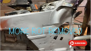 Part 82 Full Restoration Vauxhall Astra Mk2 GTE 2.0L 16V - Cutting more rot from the A-pillar area