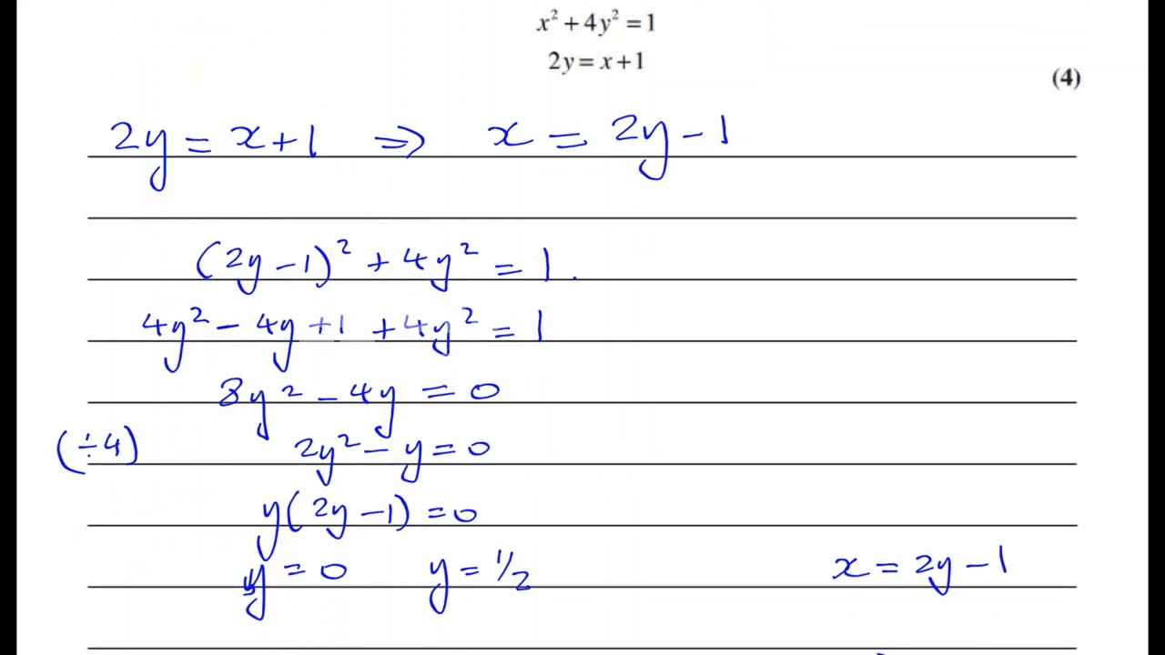 EDEXCEL IAL P1 New Practice Paper B 2018 Q5 Simultaneous Equations ...