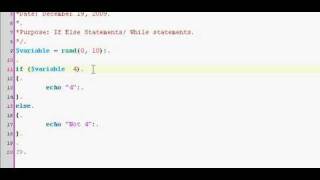 Learning the Basic's of PHP Programming - Tutorial 4