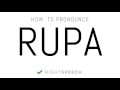 Rupa - How to pronounce Rupa - Indian Girl Name