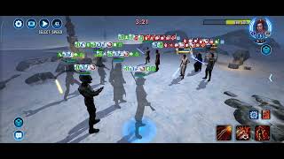 Swgoh - Low relic Boba Scion vs R10 Rey & Ezra with the toxic Barris DC GAC 5v5