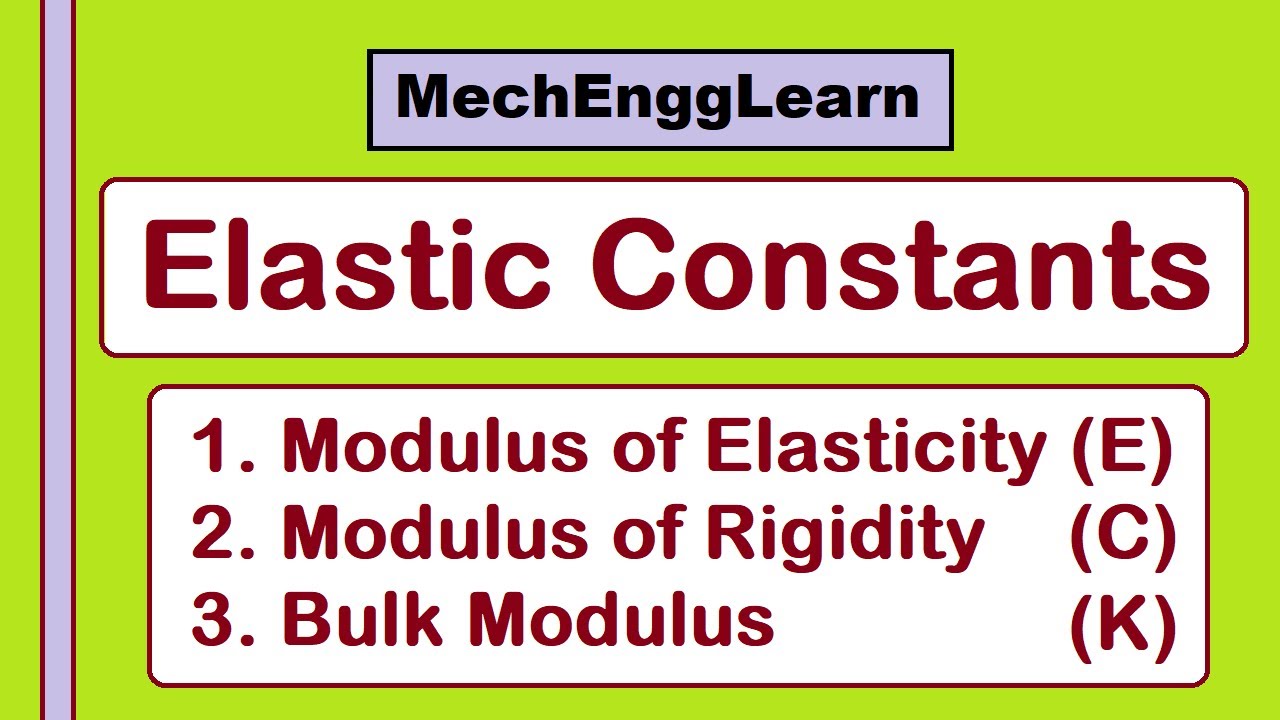 Elastic Constants | Young's Modulus | Modulus Of Rigidity | Bulk ...