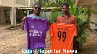 Goan Reporter: Benaulim Youth Leader Warren Alemao sponsor Carmona Sports Club's football jerseys