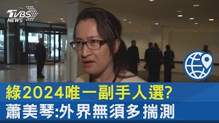 綠2024唯一副手人選?蕭美琴:外界無須多揣測｜TVBS新聞@internationalNewsplus