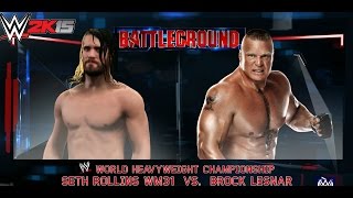 WWE Battle Ground Seth Rollins vs Brock Lesnar WWE World Heavyweight title (Simulation)