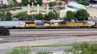 Union Pacific In Downtown Abilene, TX. 4k Drone Footage 9-13-24