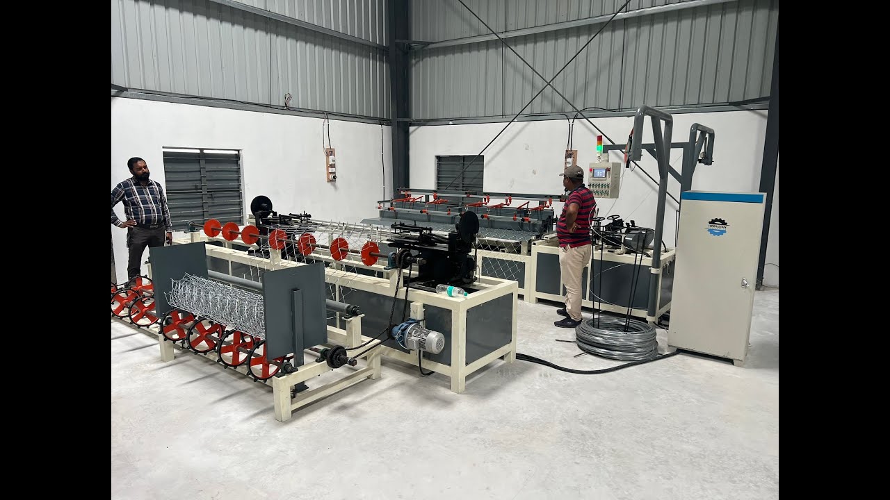 Hi Speed Automatic Double Wire Chain Link Fencing Mesh Machine Youtube