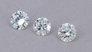 Comparison 1.92, 1.72, 2.01 Carat Round Brilliant Cut Diamonds