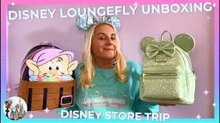 DISNEY UNBOXING! Mint Green Loungefly Backpack \u0026 Wristlet Disneyland Resort Dopey Nuimo Disney Store