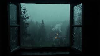 heavy thunder rain sounds for sleeping | heavy rain and thunderstorm in forest