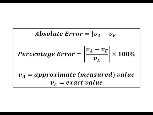 How To Calculate Percent Error Equation Tessshebaylo