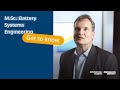 New Master’s Degree Program: M.Sc. Battery Systems Engineering