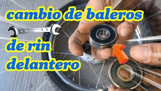 cambio de baleros  de rin delantero de moto Honda cargo gl 150