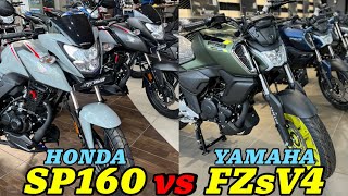 दोनों मैं है ₹11000 का अंतर 🤔| 2024 Honda Sp160 vs 2024 Yamaha Fzs v4 Full Comparision Video