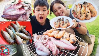 น้องบีม | อยากกิน กุ้งเผา ปลาหมึกไข่ย่าง อีกแล้วครับ