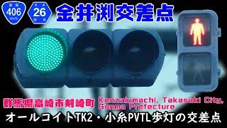 【信号機】群馬県高崎市剣崎町 オールコイトTK2・小糸PVTL歩灯の交差点