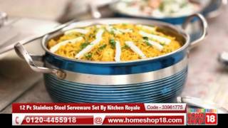 Homeshop18.com - 12 Pc Stainless Steel Serveware Set By Kitchen Royale