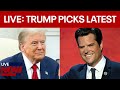 LIVE: Trump picks new attorney general, Matt Gaetz latest, US Embassy lockdown & more