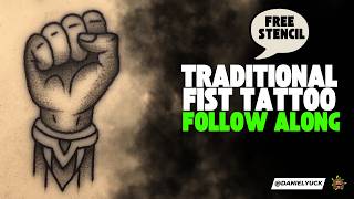 Traditional Fist Tattoo Tutorial | Beginner Friendly Lining & Stipple Shading