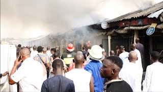 See The Commotion As Frustration Forces Angry Mob To Set Popular Abuja Wuse Market Ablaze