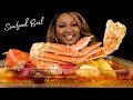 KING CRAB LEGS + LOBSTER TAILS , SEAFOOD BOIL MUKBANG