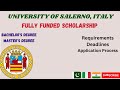 UNIVERSITY OF SALERNO/ Requirements/ Deadline/ Application Process 2023-2024