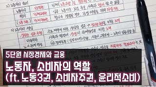 [고1 통합사회] 【25】 노동자, 소비자의 역할(ft. 노동3권, 소비자주권, 윤리적 소비)(5단원 시장경제와 금융)ㅣ통합사회 강의ㅣ통합사회 노트필기ㅣ통합사회 공부방법