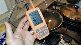 Regetek Cooking Food Meat Smoker Oven Kitchen BBQ Grill Thermometer High Low Temp Alert