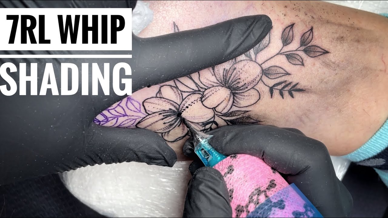 Whip Shading Flowers Tattoo Time Lapse Youtube