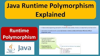 Java Runtime Polymorphism Explained | What is Runtime Polymorphism in Java? | Java Tutorial