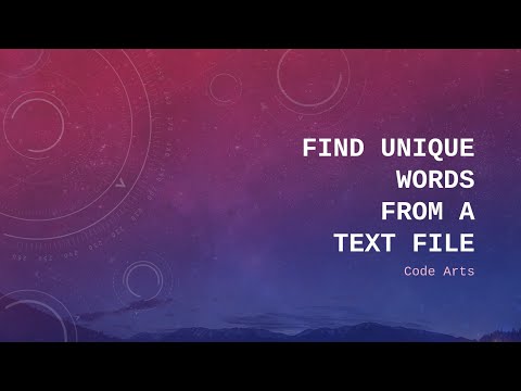 How to Find Unique Words from a Text file Learn Python Linux Programming