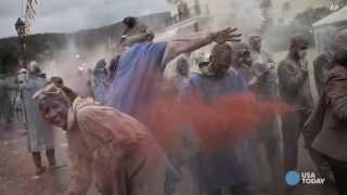 Local revelers celebrate Clean Monday with a flour war