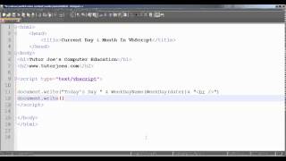 Current Day And Month In Vbscript Tamil