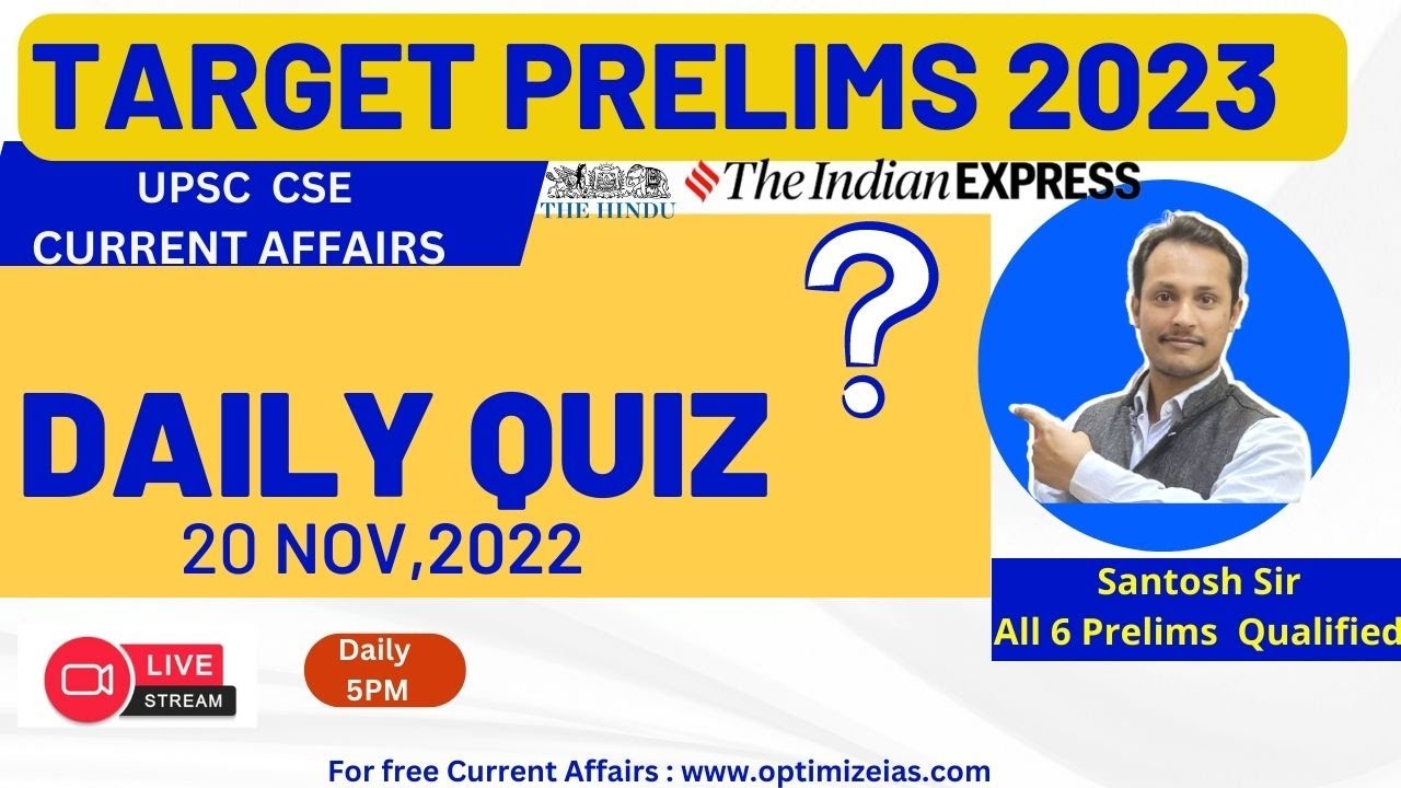 Daily UPSC PRELIMS CURRENT AFFAIRS QUIZ #cseprelims #iasprelims # ...