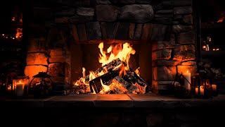 Cozy Fireplace 4K with Burning Logs and Crackling Fire Sounds | Relaxing Ambiance to Relieve Stress