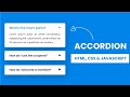 FAQ Accordion With HTML, CSS And Javascript