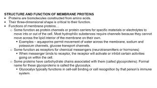 BIO 163 and 168 Module 2 - Plasma Membrane Proteins