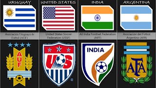 Football federation logos from different countries